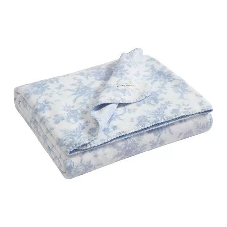 Jeté Laura Ashley motif floral, Bedford bleu