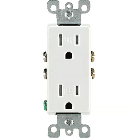 Prise duplex blanche Leviton Decora 15A 125V 5-15R