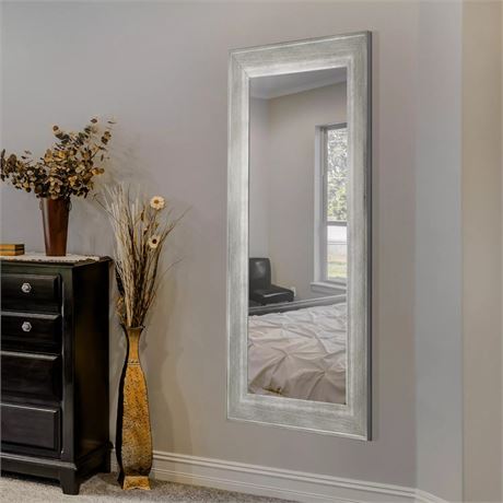 Miroir mural American Art Décor Leighton bois flotté blanc