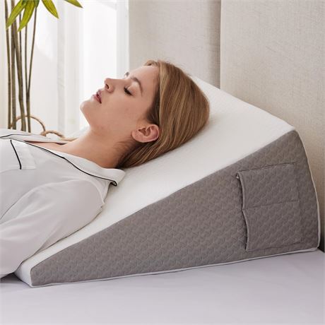 Oreiller triangle Ruqmuis reflux acide, oreiller tête de lit 10 po