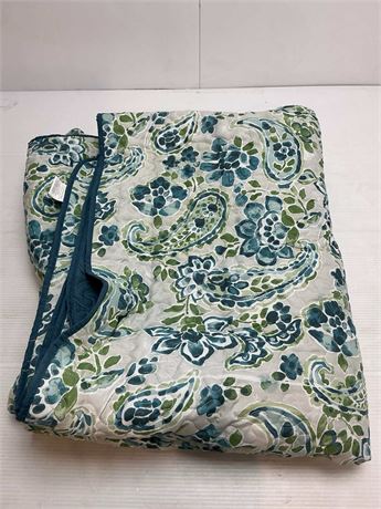 Courtepointe TG mince Madison Park Essentials paisley bleu aqua