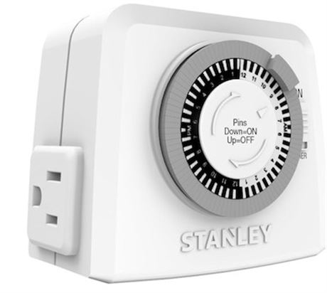 Minuterie mécanique Stanley 31199 TimeIt Twin 2 prises mise terre