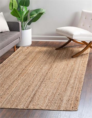 Tapis intérieur uni Unique Loom jute tressé 2 x 3 pi naturel