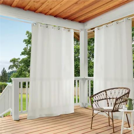 2 PANNEAUX - Rideau cabana vanille filtrant intérieur/extérieur 54 po