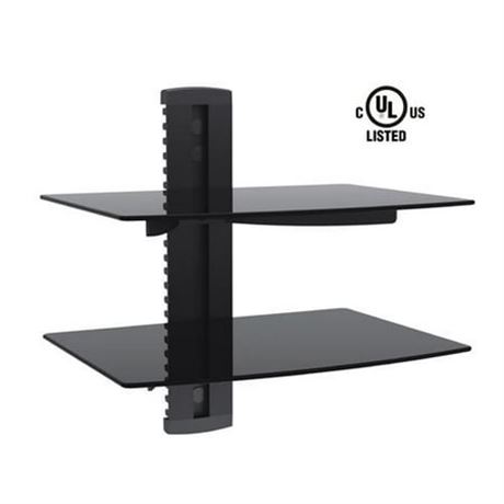 Support mural GlobalTone 2 tablettes pour appareils verre trempé noir LT