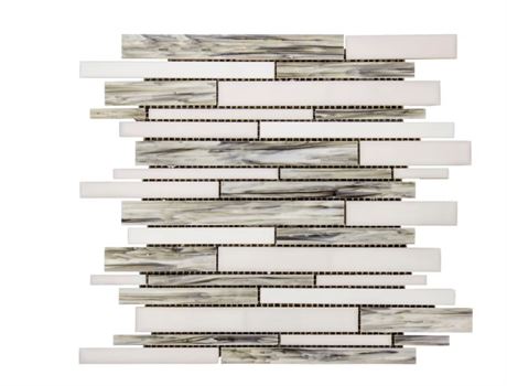 PAQUET DE 10 Jeffrey Court 11,75 po x 14 po, Ciel côtier, 8mm, mosaïque de verre