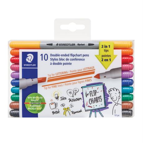 Marqueurs flipchart Staedtler double pointe