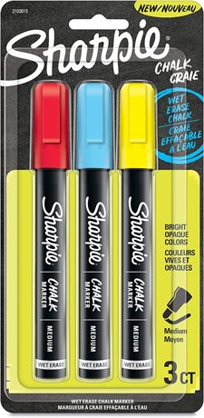 Marqueurs craie Sharpie effaçables à l’eau couleurs assorties 3