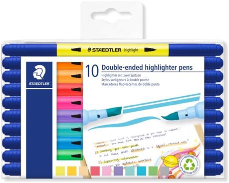 Surligneurs Staedtler double pointe lot de 10