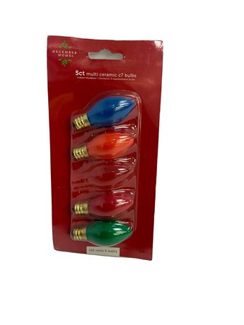 4 ampoules C-7 céramique multicolores de remplacement Noël