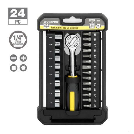 Ensemble de douilles Workpro, 24 pièces