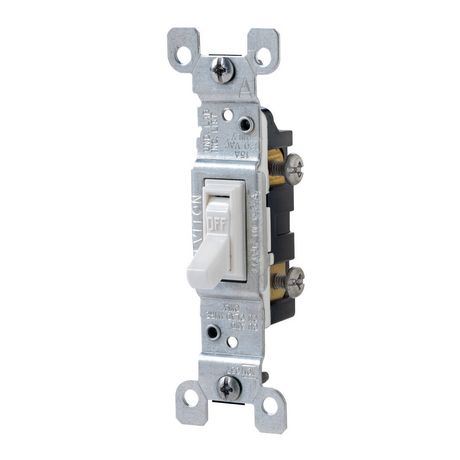 LOT DE 25 - Interrupteur à bascule unipolaire Leviton blanc