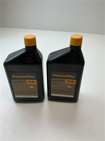 Lubrifiant Poulan pour chaîne de scie – performance améliorée – lot de 2