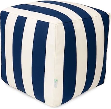 Petit cube Majestic Home Goods rayures verticales bleu marine