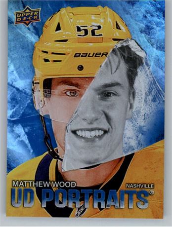 Carte recrue Matthew Wood RC UD Portraits 2025-26 #P-27