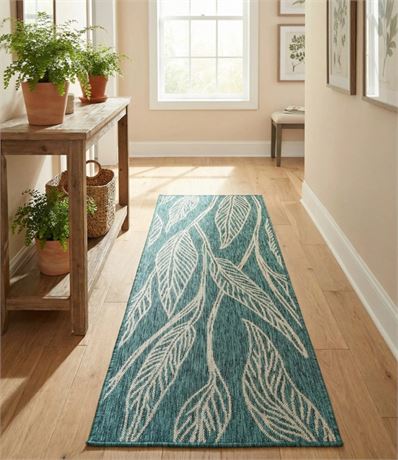 Tapis chemin int/ext facile à nettoyer botanique 2 x 6 pi