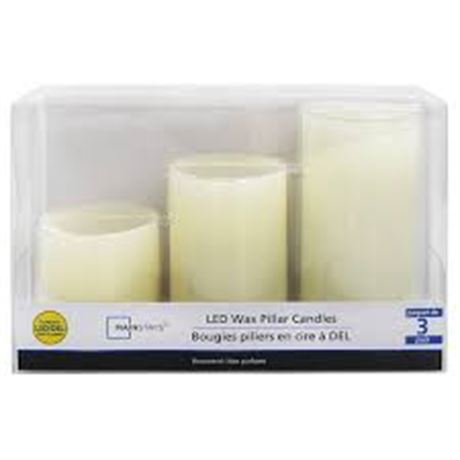 Bougies piliers LED Mainstays sans parfum ensemble