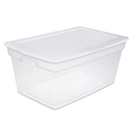 LIRE DESCRIPTION - Bac de rangement Sterilite 85 L, couvercle blanc