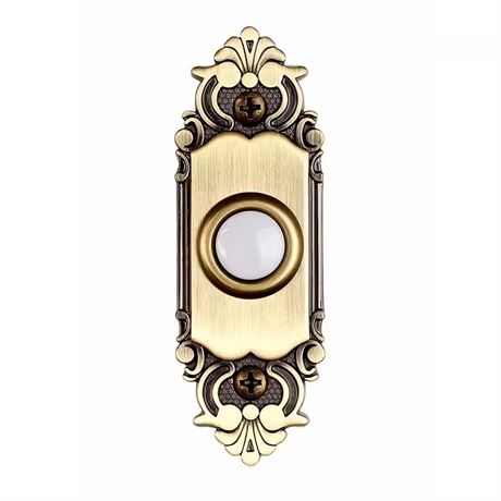 Bouton sonnette DEL filaire laiton antique