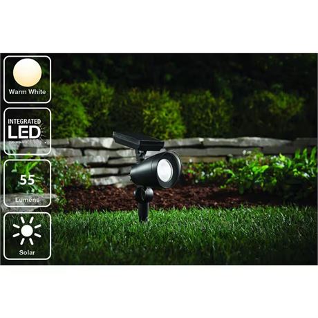 Projecteur solaire extérieur noir 55 lumens Hampton Bay