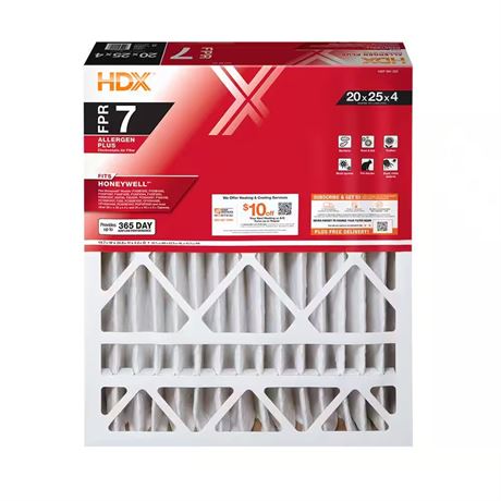 Filtre à air plissé Honeywell 20 x 25 x 4 po FPR 7 MERV 11
