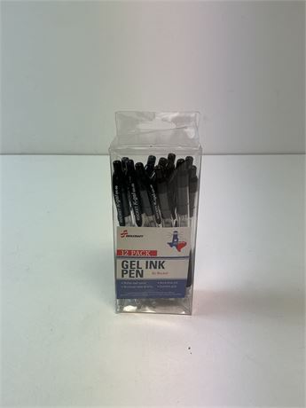 Stylos gel noirs rétractables lot 12