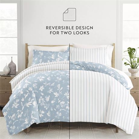 KING - Ens. housse de couette réversible ultra doux Country Home Home Collection