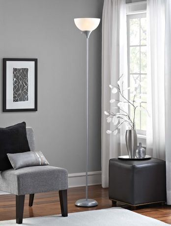 Lampe sur pied Mainstays 3 positions argent (SANS AMPOULE)