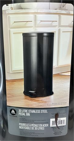VOIR PHOTOS - Poubelle à pédale ovale en acier inoxydable Hometrends 30 L