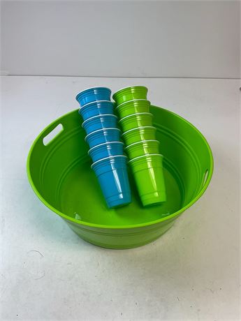 Ensemble fête avec seau à glace et 12 tasses