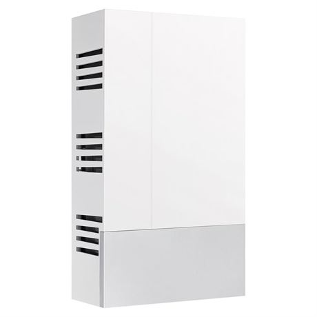 Carillon Globe métal/plastique martelé blanc filaire et sans fil