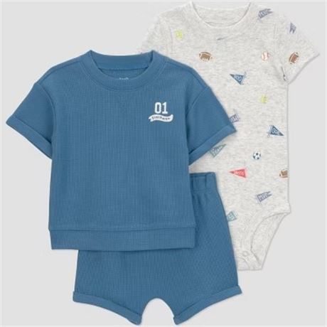 Carter's bébé NOUVEAU-NÉ garçons 3 pcs t-shirt sport + cache-couche