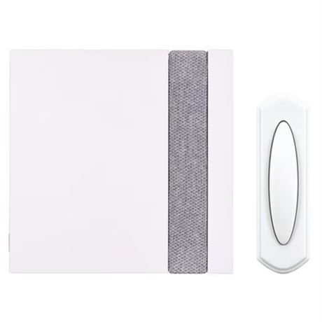 LIRE DESCRIPTION - Sonnette s/fil Defiant enfichable avec bouton, blanc/gris