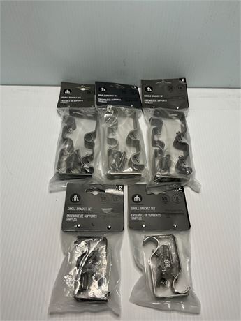 Lot de 5 ens. supports double et simple (pour tige 5/8 po)