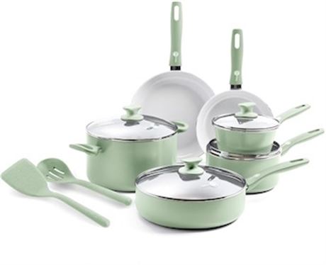 VOIR PHOTOS - Ens. 12 pcs - batterie céramique antiadh. GreenPan Dover Healthy